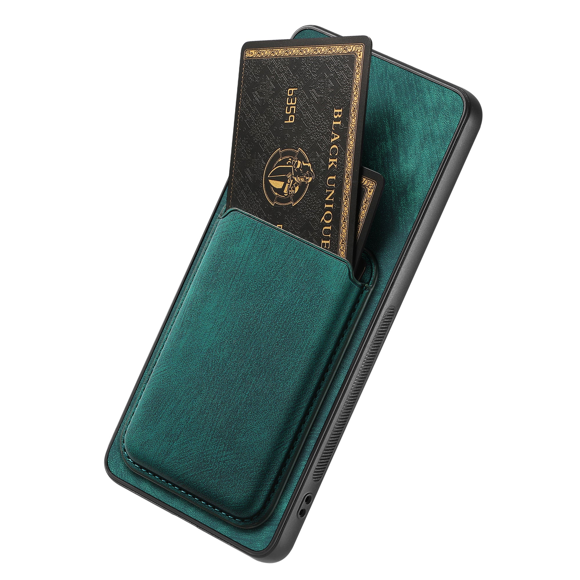 For Huawei Mate 70 Case Compatible with MagSafe Leather Back Cover with Detachable Card Holder - Green