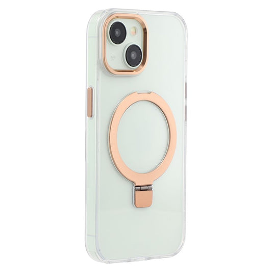 For iPhone 14 Case Compatible with MagSafe Kickstand TPU + PC Clear Phone Cover - Gold