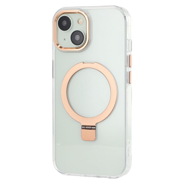 For iPhone 14 Case Compatible with MagSafe Kickstand TPU + PC Clear Phone Cover - Gold