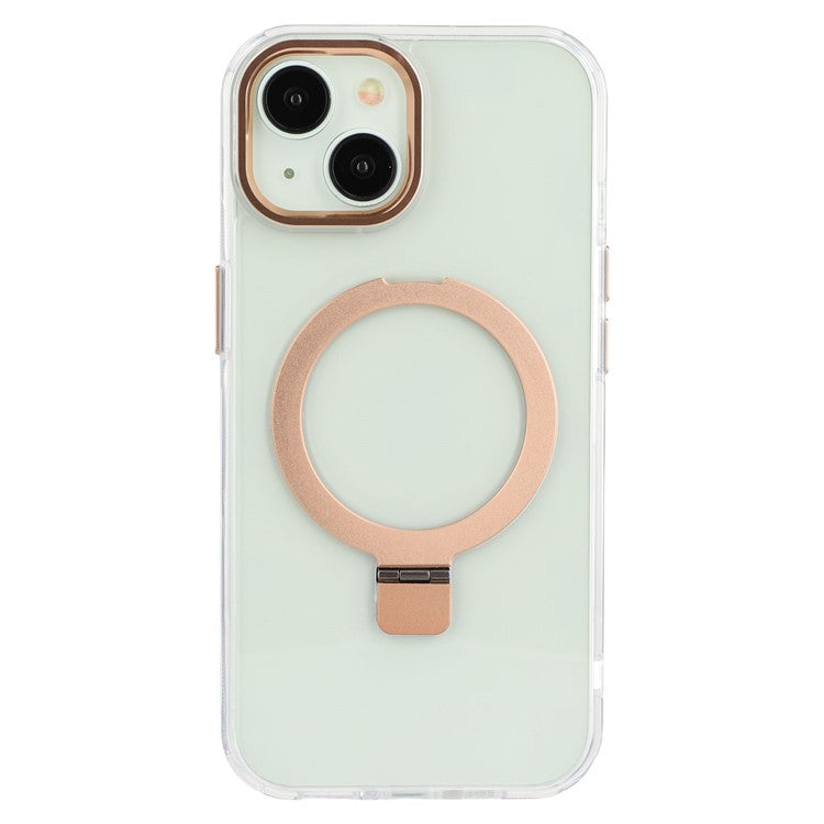 For iPhone 14 Case Compatible with MagSafe Kickstand TPU + PC Clear Phone Cover - Gold