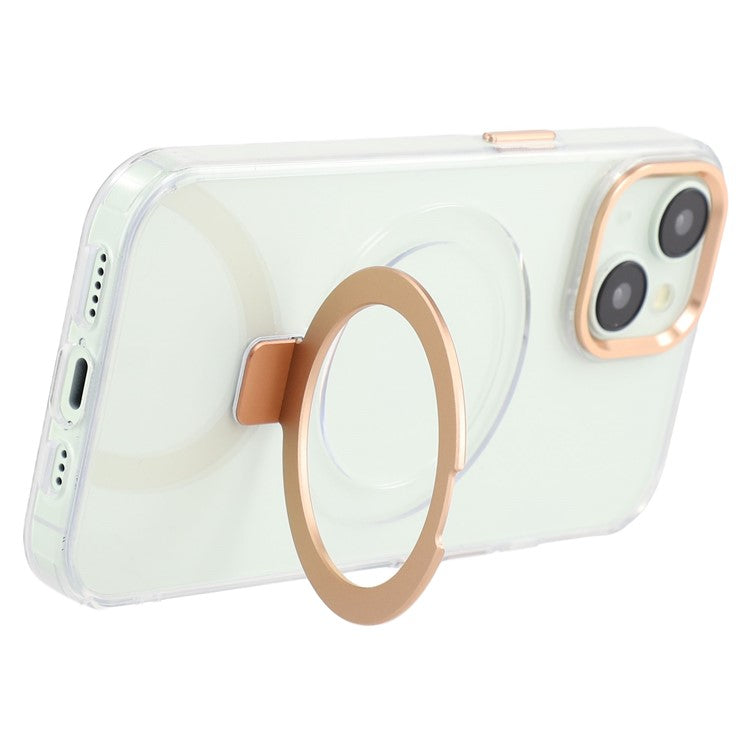 For iPhone 14 Case Compatible with MagSafe Kickstand TPU + PC Clear Phone Cover - Gold