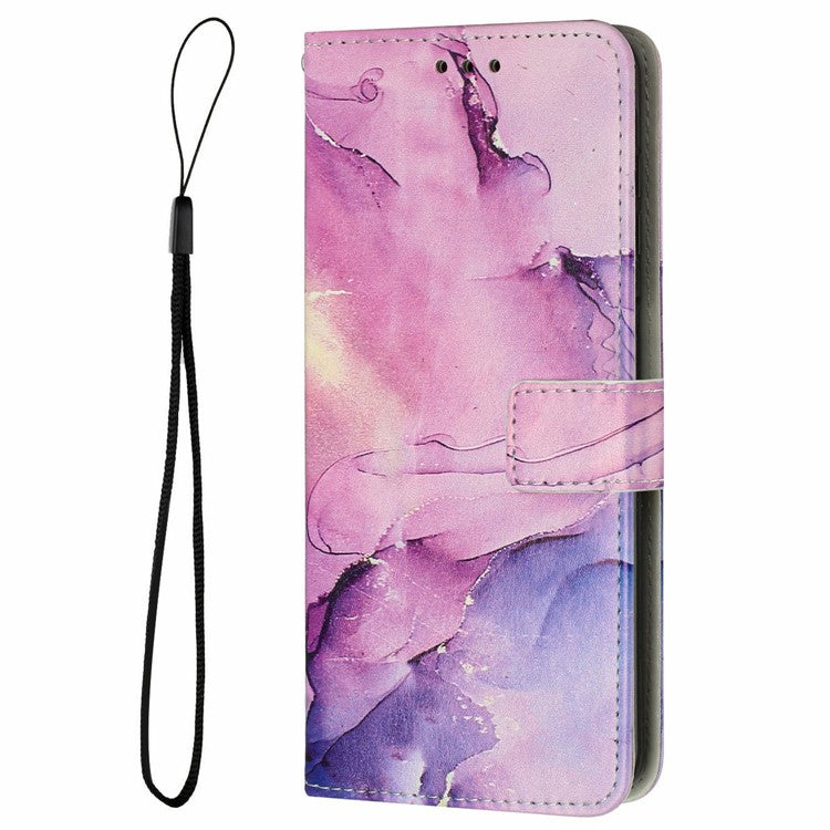 Stand Case for Motorola Moto S50 5G / Edge 50 Neo 5G / ThinkPhone 25 5G Marble Pattern PU Leather Wallet Phone Cover - Purple