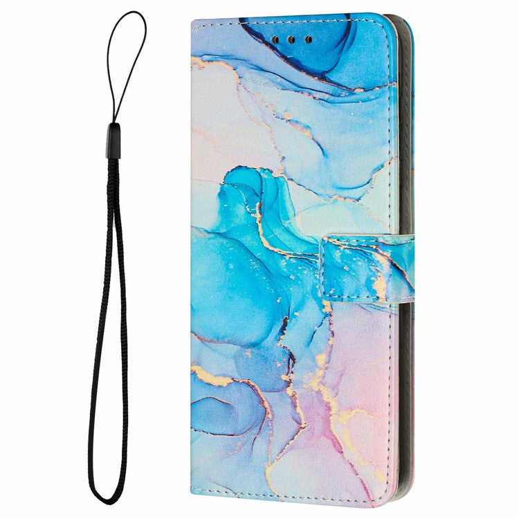 Stand Case for Motorola Moto S50 5G / Edge 50 Neo 5G / ThinkPhone 25 5G Marble Pattern PU Leather Wallet Phone Cover - Pink  /  Green