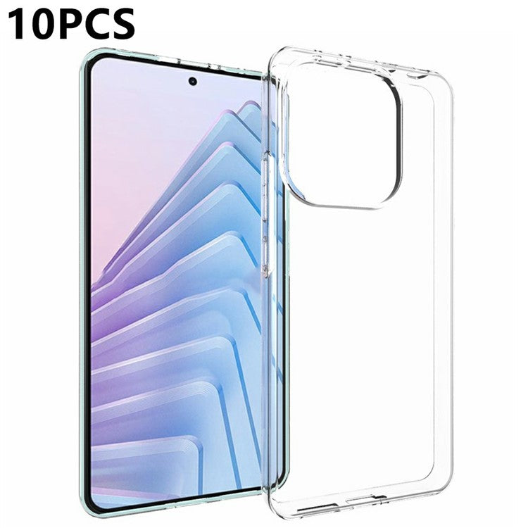 10Pcs / Pack For Xiaomi Redmi Note 14 4G (163.25x76.55x8.16mm) Case Watermark Free TPU Protective Clear Phone Cover