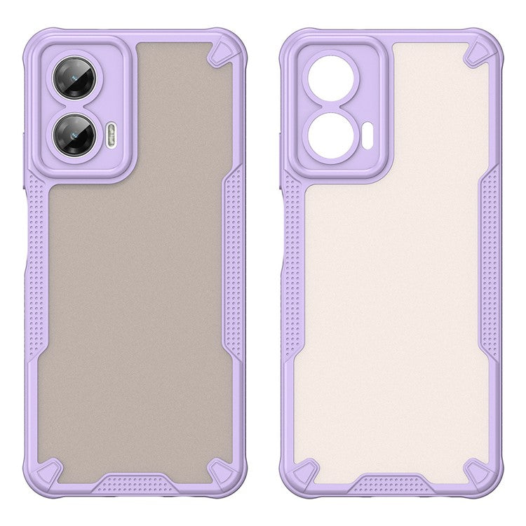 WANLONFENG MFFJ Series For Motorola Moto G35 5G Case Anti Drop TPU + Acrylic Phone Back Cover with Screen Film - Purple