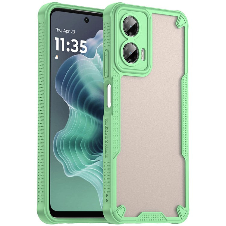 WANLONFENG MFFJ Series For Motorola Moto G35 5G Case Anti Drop TPU + Acrylic Phone Back Cover with Screen Film - Green