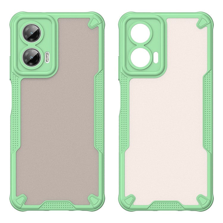 WANLONFENG MFFJ Series For Motorola Moto G35 5G Case Anti Drop TPU + Acrylic Phone Back Cover with Screen Film - Green