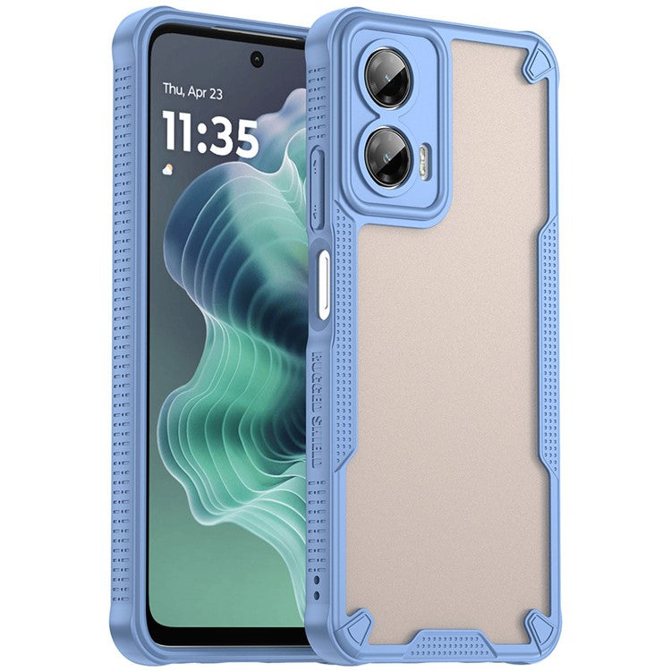 WANLONFENG MFFJ Series For Motorola Moto G35 5G Case Anti Drop TPU + Acrylic Phone Back Cover with Screen Film - Blue
