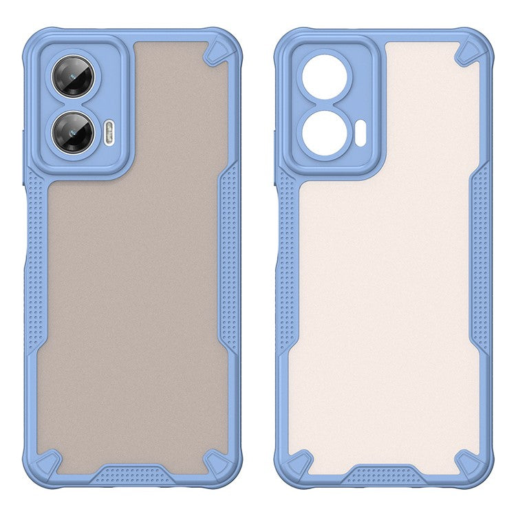 WANLONFENG MFFJ Series For Motorola Moto G35 5G Case Anti Drop TPU + Acrylic Phone Back Cover with Screen Film - Blue