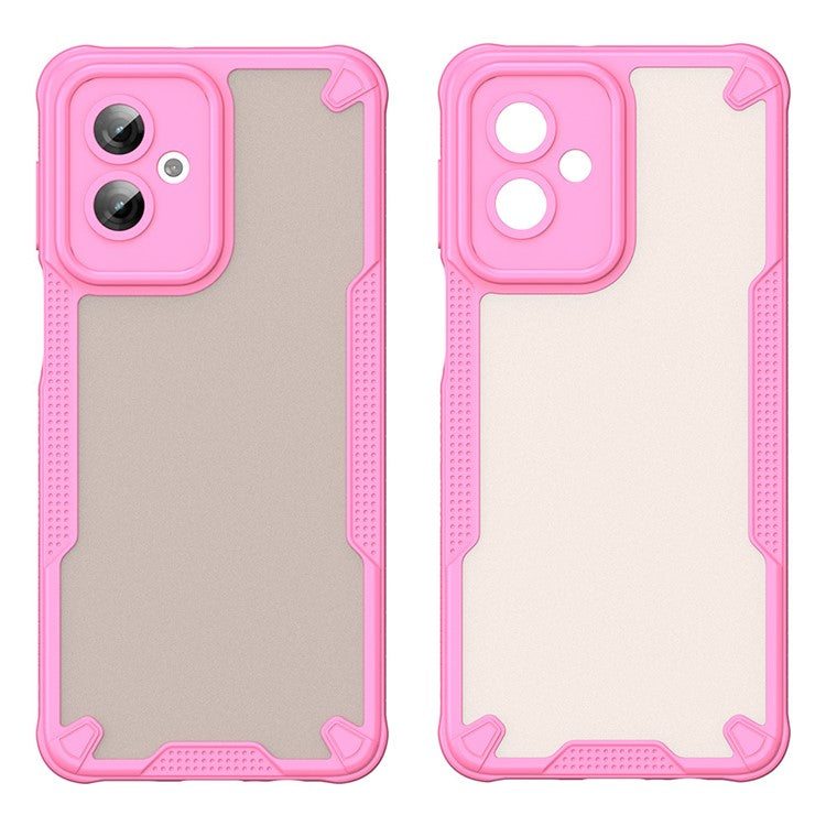WANLONFENG MFFJ Series For Motorola Moto G55 5G Case Anti Drop TPU + Acrylic Phone Back Cover with Screen Film - Pink