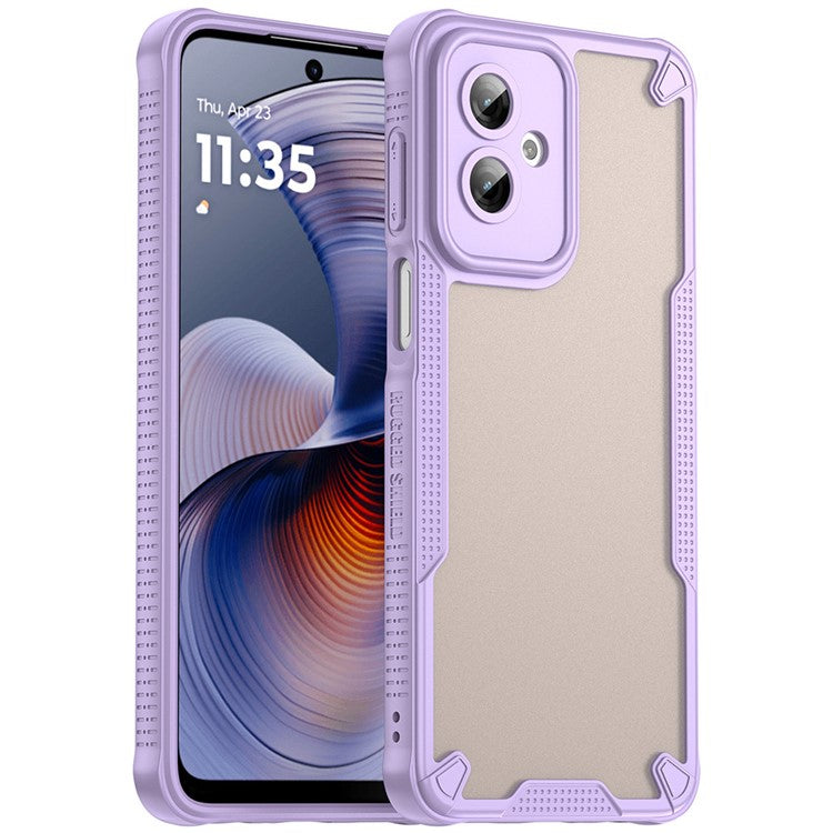 WANLONFENG MFFJ Series For Motorola Moto G55 5G Case Anti Drop TPU + Acrylic Phone Back Cover with Screen Film - Purple