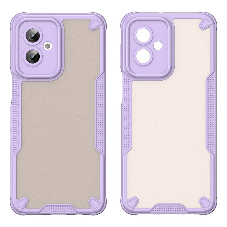 WANLONFENG MFFJ Series For Motorola Moto G55 5G Case Anti Drop TPU + Acrylic Phone Back Cover with Screen Film - Purple
