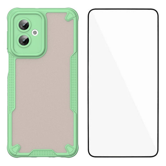 WANLONFENG MFFJ Series For Motorola Moto G55 5G Case Anti Drop TPU + Acrylic Phone Back Cover with Screen Film - Green