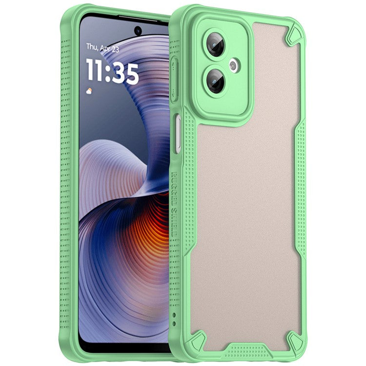 WANLONFENG MFFJ Series For Motorola Moto G55 5G Case Anti Drop TPU + Acrylic Phone Back Cover with Screen Film - Green