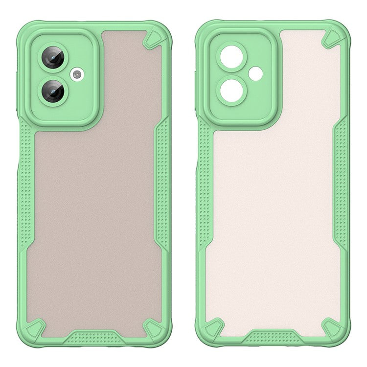 WANLONFENG MFFJ Series For Motorola Moto G55 5G Case Anti Drop TPU + Acrylic Phone Back Cover with Screen Film - Green