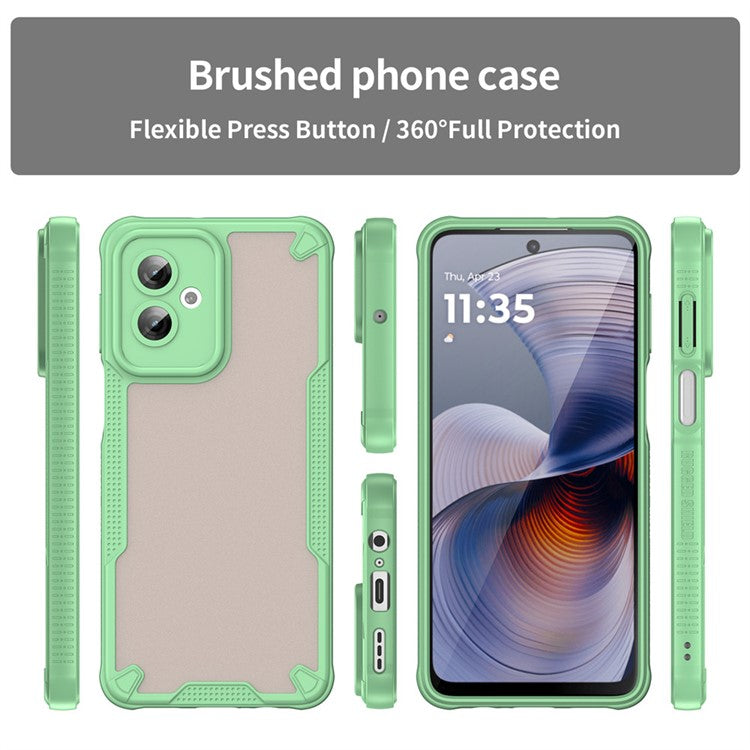 WANLONFENG MFFJ Series For Motorola Moto G55 5G Case Anti Drop TPU + Acrylic Phone Back Cover with Screen Film - Green