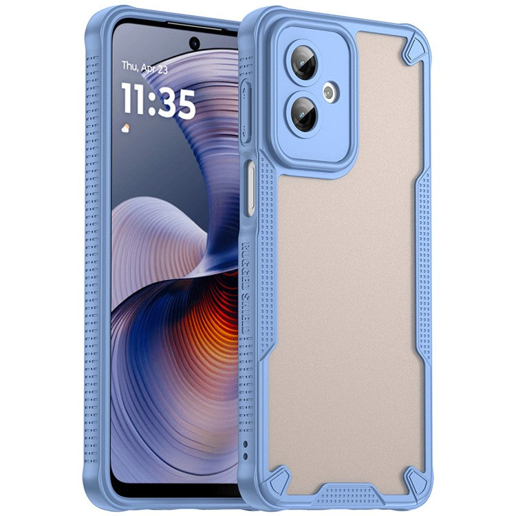 WANLONFENG MFFJ Series For Motorola Moto G55 5G Case Anti Drop TPU + Acrylic Phone Back Cover with Screen Film - Blue