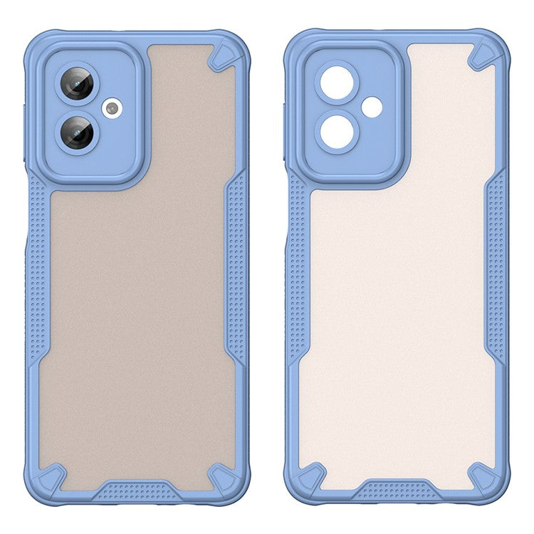 WANLONFENG MFFJ Series For Motorola Moto G55 5G Case Anti Drop TPU + Acrylic Phone Back Cover with Screen Film - Blue