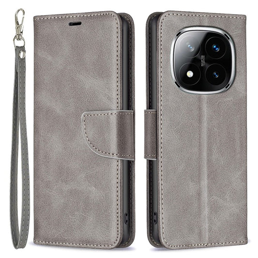 For Xiaomi Redmi Note 14 Pro 4G Case Shockproof PU Leather Cover with Wallet Card Slots - Grey