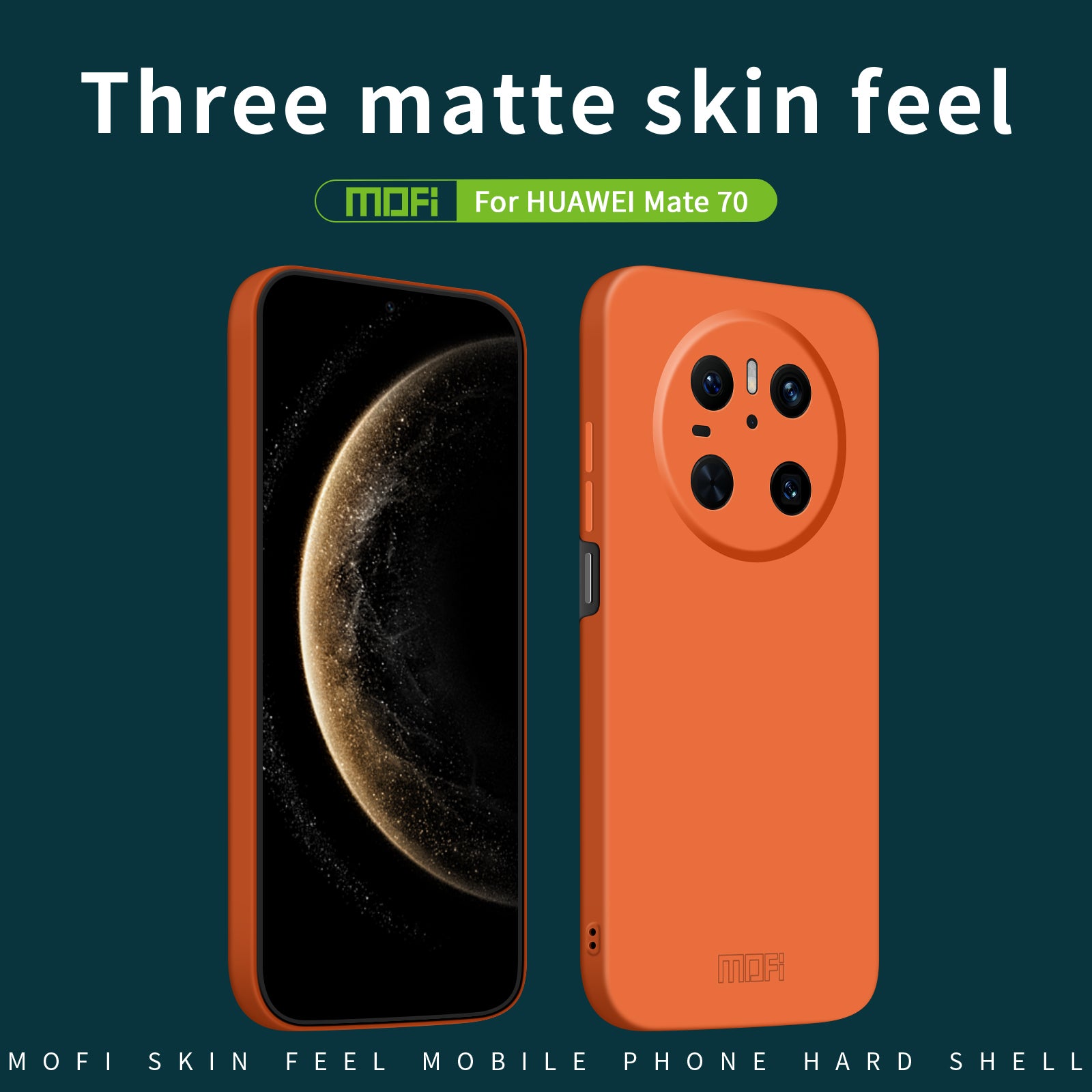 For Huawei Mate 70 Phone Case MOFI JK Qin Series Skin-Touch Matte Anti-fingerprint Back Cover - Black