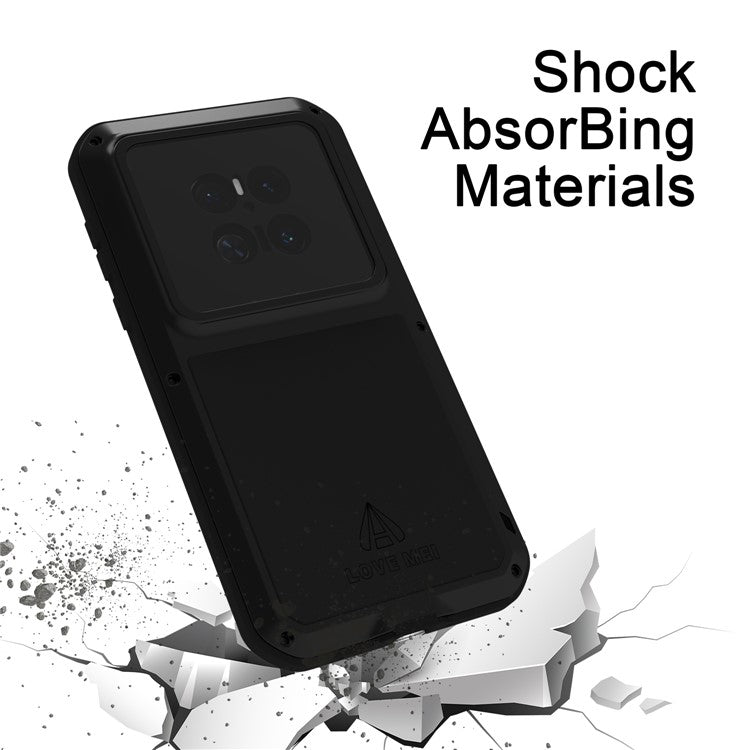 LOVE MEI For Huawei Mate 70 Pro / Mate 70 Pro+ Case Tempered Glass Screen Protector Metal + Silicone Phone Cover - Green