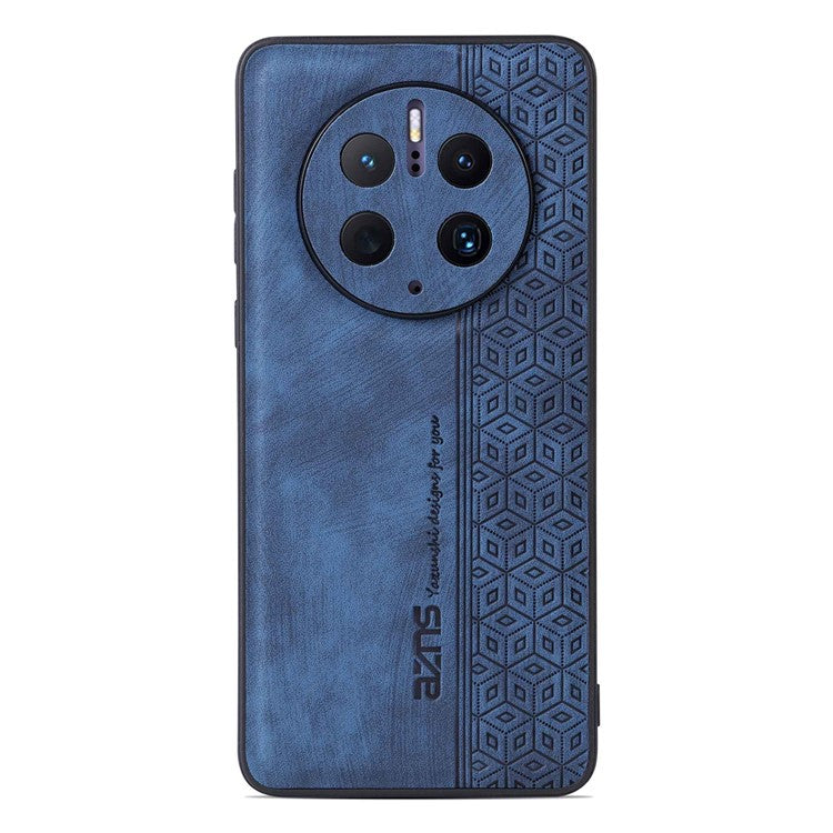 AZNS Cell Phone Cover For Huawei Mate 50 Pro 4G, Imprinted Pattern Anti-drop Phone Case PU Leather Coated TPU Shell - Blue