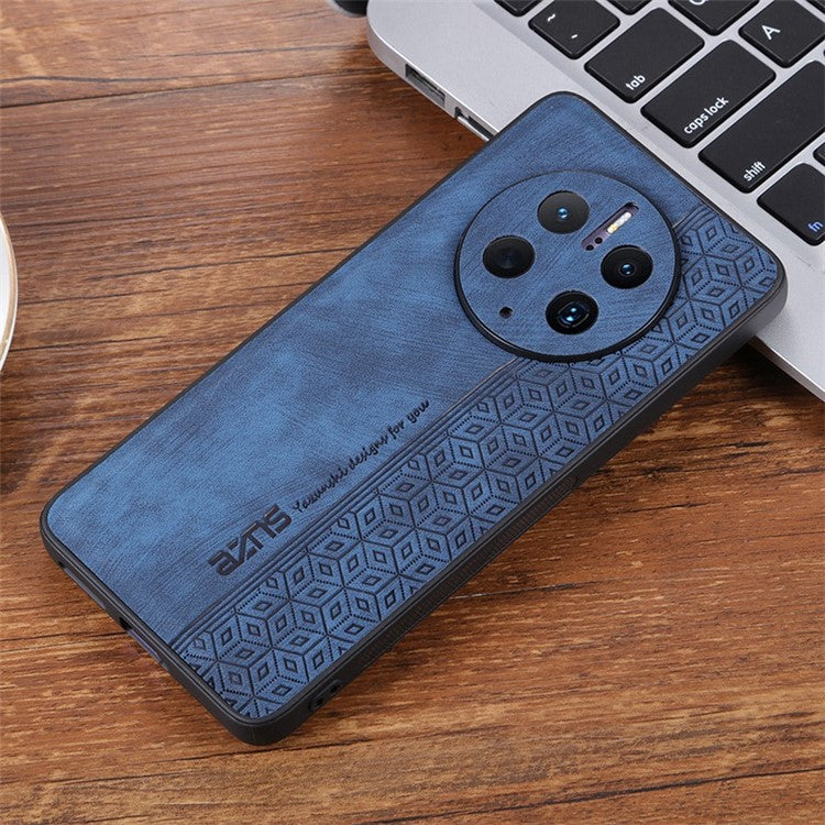 AZNS Cell Phone Cover For Huawei Mate 50 Pro 4G, Imprinted Pattern Anti-drop Phone Case PU Leather Coated TPU Shell - Blue