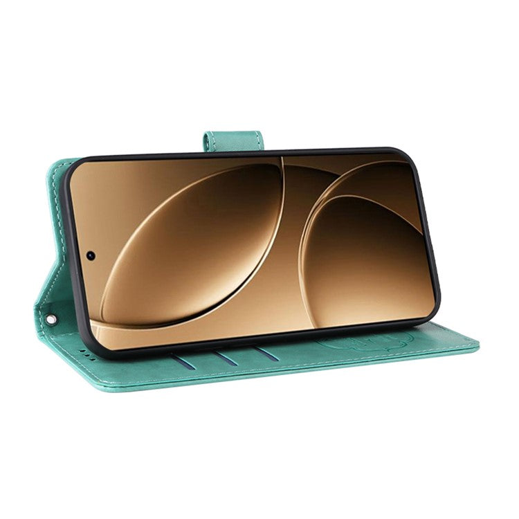 For Xiaomi Poco F7 Ultra 5G / Redmi K80 Pro 5G Case Butterfly Floral Imprint Wallet Stand Leather Phone Cover - Green