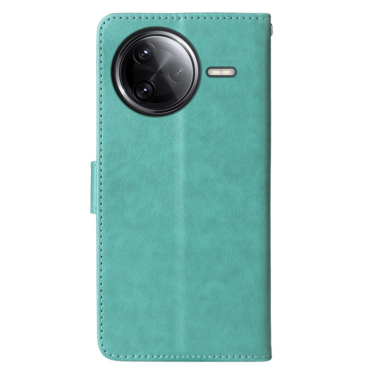 For Xiaomi Poco F7 Ultra 5G / Redmi K80 Pro 5G Case Butterfly Floral Imprint Wallet Stand Leather Phone Cover - Green
