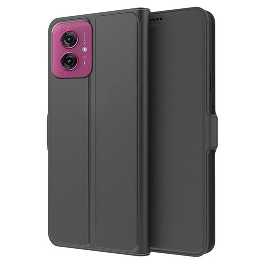 For Motorola Moto G55 5G Case Shockproof TPU Inner Shell Leather Phone Cover Card Slot - Black