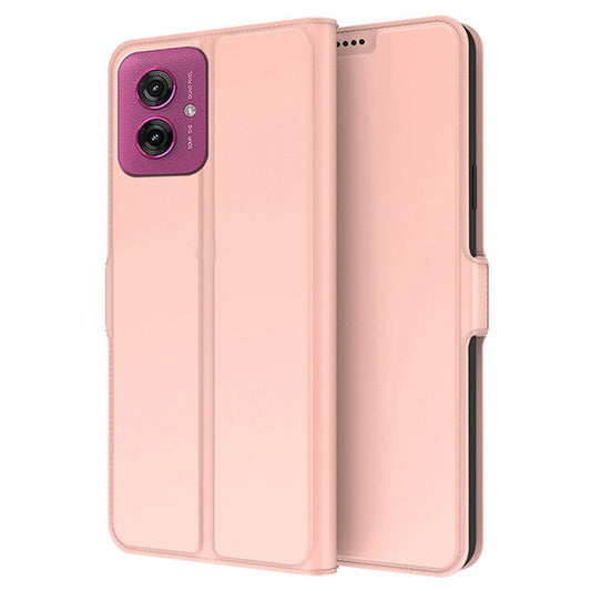 For Motorola Moto G55 5G Case Shockproof TPU Inner Shell Leather Phone Cover Card Slot - Rose Gold