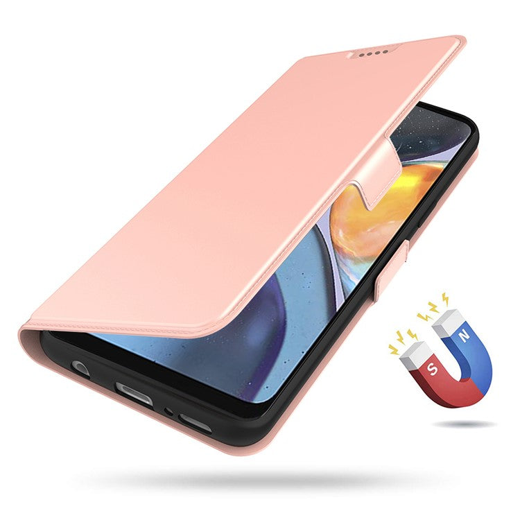 For Motorola Moto G55 5G Case Shockproof TPU Inner Shell Leather Phone Cover Card Slot - Rose Gold