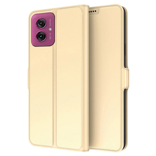 For Motorola Moto G55 5G Case Shockproof TPU Inner Shell Leather Phone Cover Card Slot - Gold