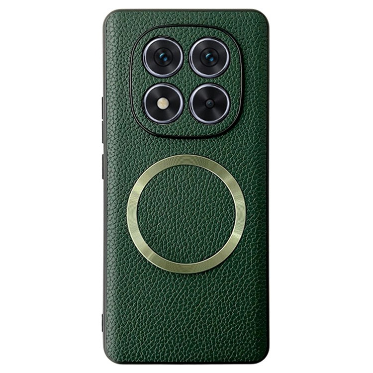 For Xiaomi Redmi Note 14 Pro 5G Case Compatible with MagSafe PU Leather + TPU Phone Back Cover - Black