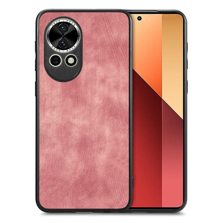 For Huawei nova 13 5G Case Shockproof Slim Retro Leather Phone Back Cover - Pink