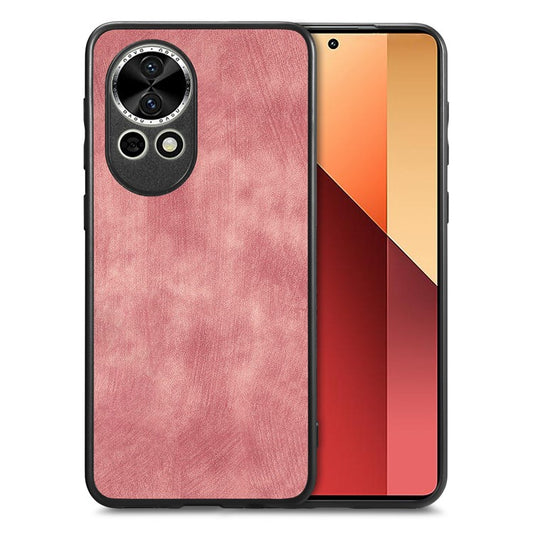 For Huawei nova 13 5G Case Shockproof Slim Retro Leather Phone Back Cover - Pink