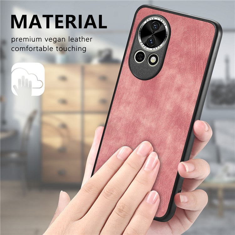 For Huawei nova 13 5G Case Shockproof Slim Retro Leather Phone Back Cover - Pink
