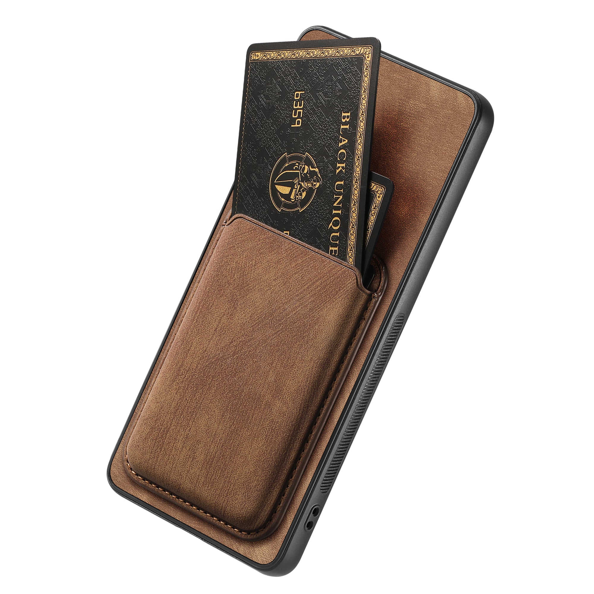 For Huawei nova 13 5G Case Compatible with MagSafe Leather Back Cover with Detachable Card Holder - Brown