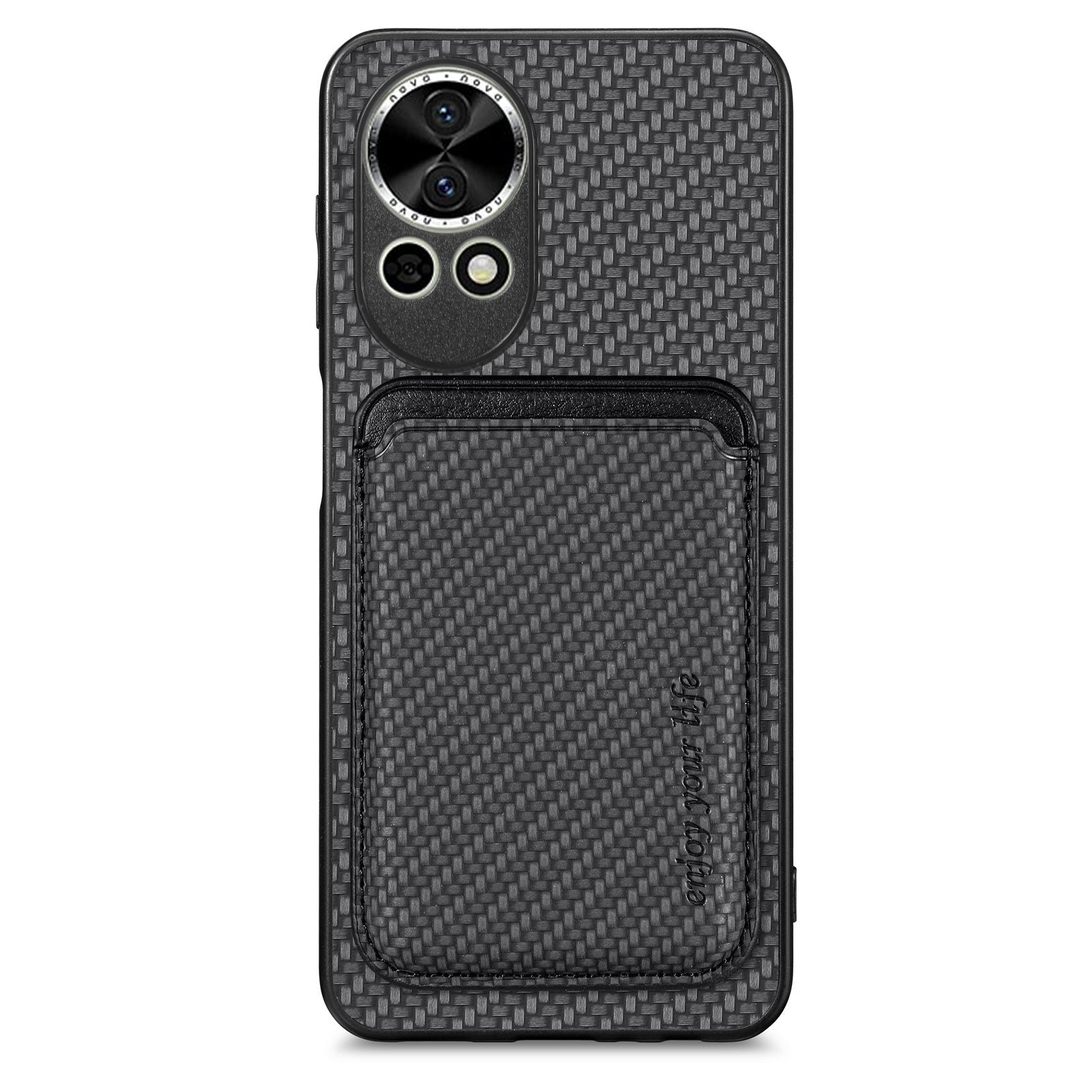 For Huawei nova 13 5G Case Magnetic Detachable Card Holder Phone Back Cover - Black