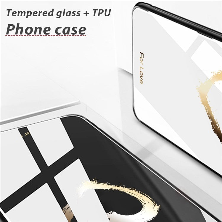 For Huawei Mate 50 Pro 4G Pattern Printing Tempered Glass Phone Case Hard PC Soft TPU Frame Anti-Scratch Shockproof Cover - Lovely