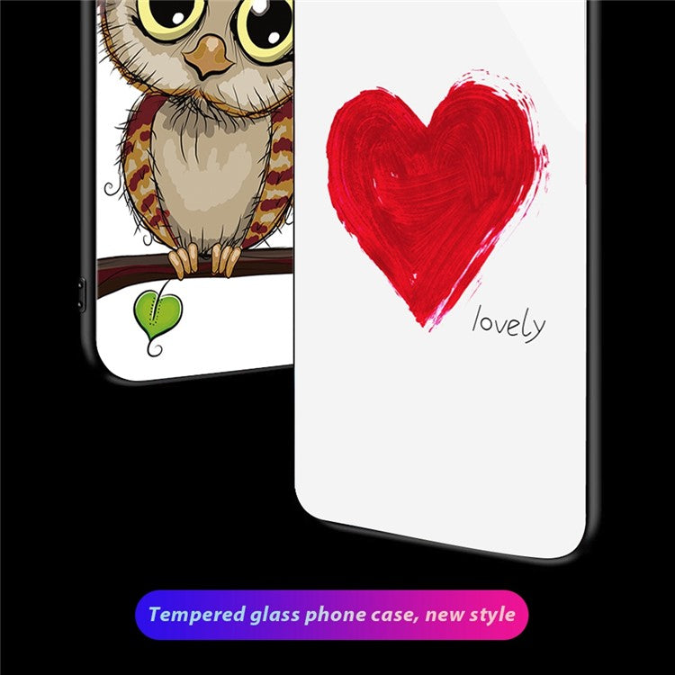 For Huawei Mate 50 Pro 4G Pattern Printing Tempered Glass Phone Case Hard PC Soft TPU Frame Anti-Scratch Shockproof Cover - Lovely