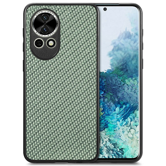 For Huawei nova 13 5G Case Carbon Fiber Texture PU Leather + PC + TPU Phone Cover - Green