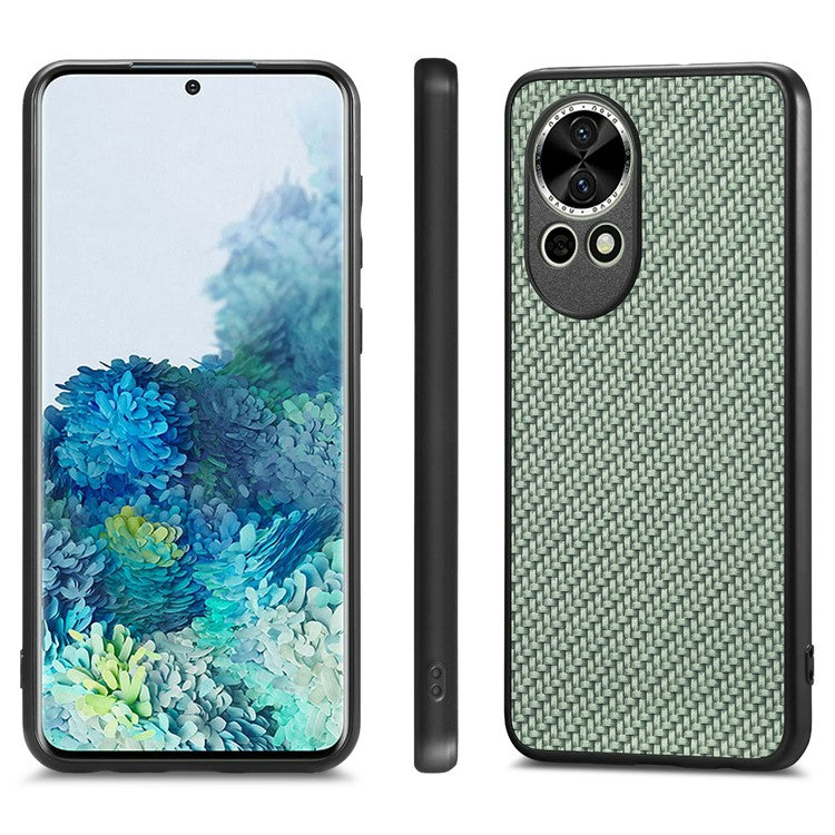 For Huawei nova 13 5G Case Carbon Fiber Texture PU Leather + PC + TPU Phone Cover - Green