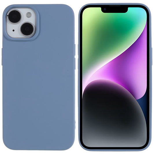 2.0mm Thickness Well-protected TPU Case for iPhone 14, Solid Color Drop-resistant Phone Cover - Grey