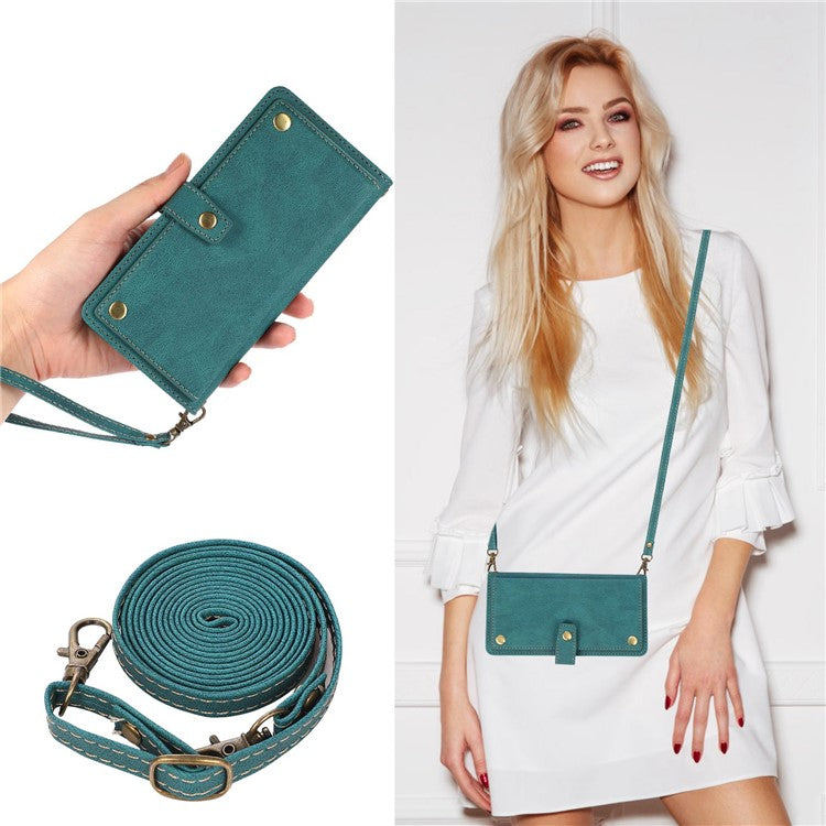 Full Protection Phone Case For iPhone 14 Plus, PU Leather Flip Folio Wallet Cover Stand with Multiple Card Slots - Green
