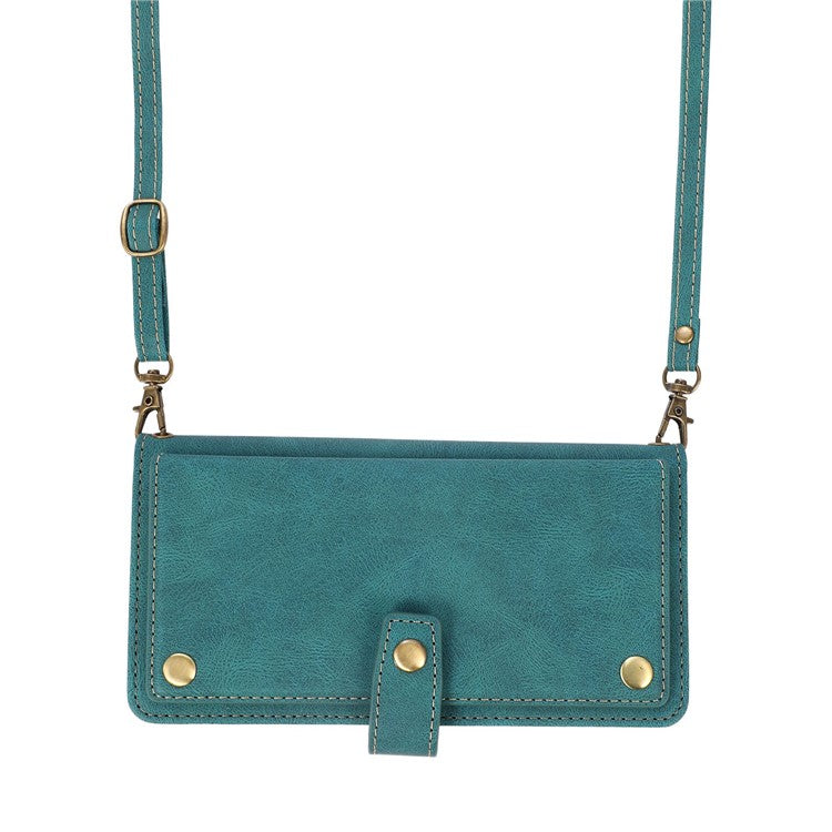 Full Protection Phone Case For iPhone 14 Plus, PU Leather Flip Folio Wallet Cover Stand with Multiple Card Slots - Green
