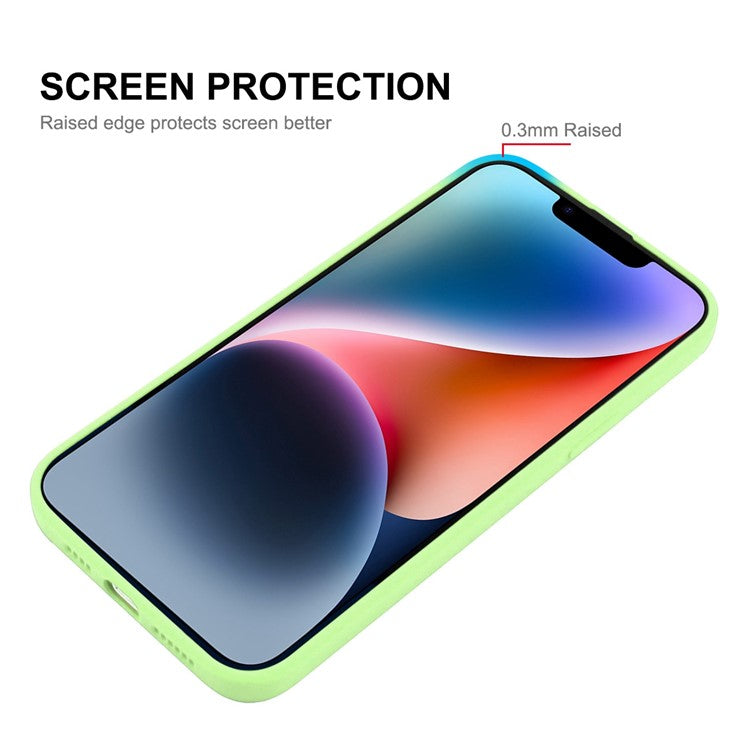 ENKAY HAT PRINCE For iPhone 14 Plus Flexible Liquid Silicone Phone Cover Straight Edge Precise Cutout Phone Back Case - Blackish Green