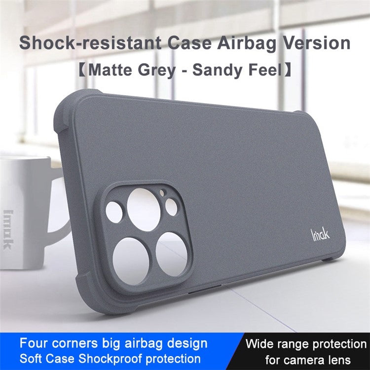 IMAK For iPhone 14 Pro Four Corner Airbag Anti-drop Case Matte TPU Phone Protective Cover - Grey