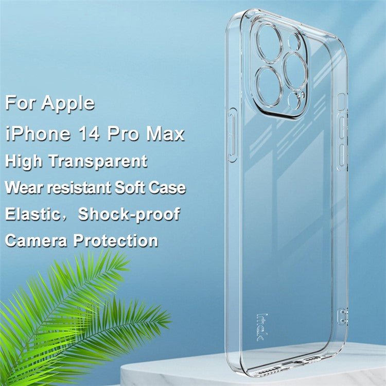 IMAK UX-5 Series for iPhone 14 Pro Max Soft Clear TPU Cell Phone Case Anti-scratch Anti-drop Cover - Transparent