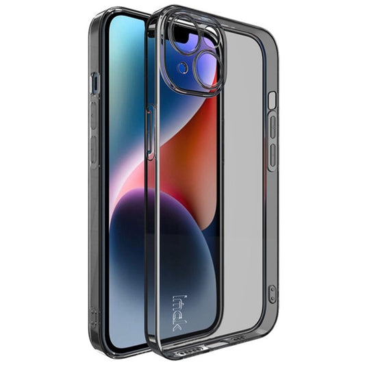 IMAK UX-5 Series for iPhone 14 Clear Anti-dust Phone Case Flexible TPU Phone Shell Back Cover - Transparent Black